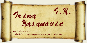Irina Mašanović vizit kartica